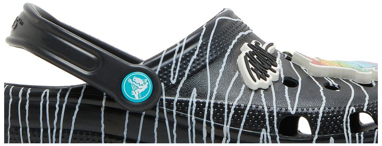 Ron English x Crocs Classic Clog Kids Party Animals   Zebra Black