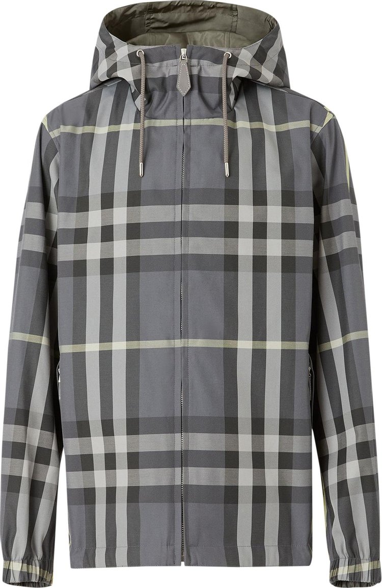 Buy Burberry Reversible Check Blend Hooded Jacket 'Seal Grey' - 8051241 ...