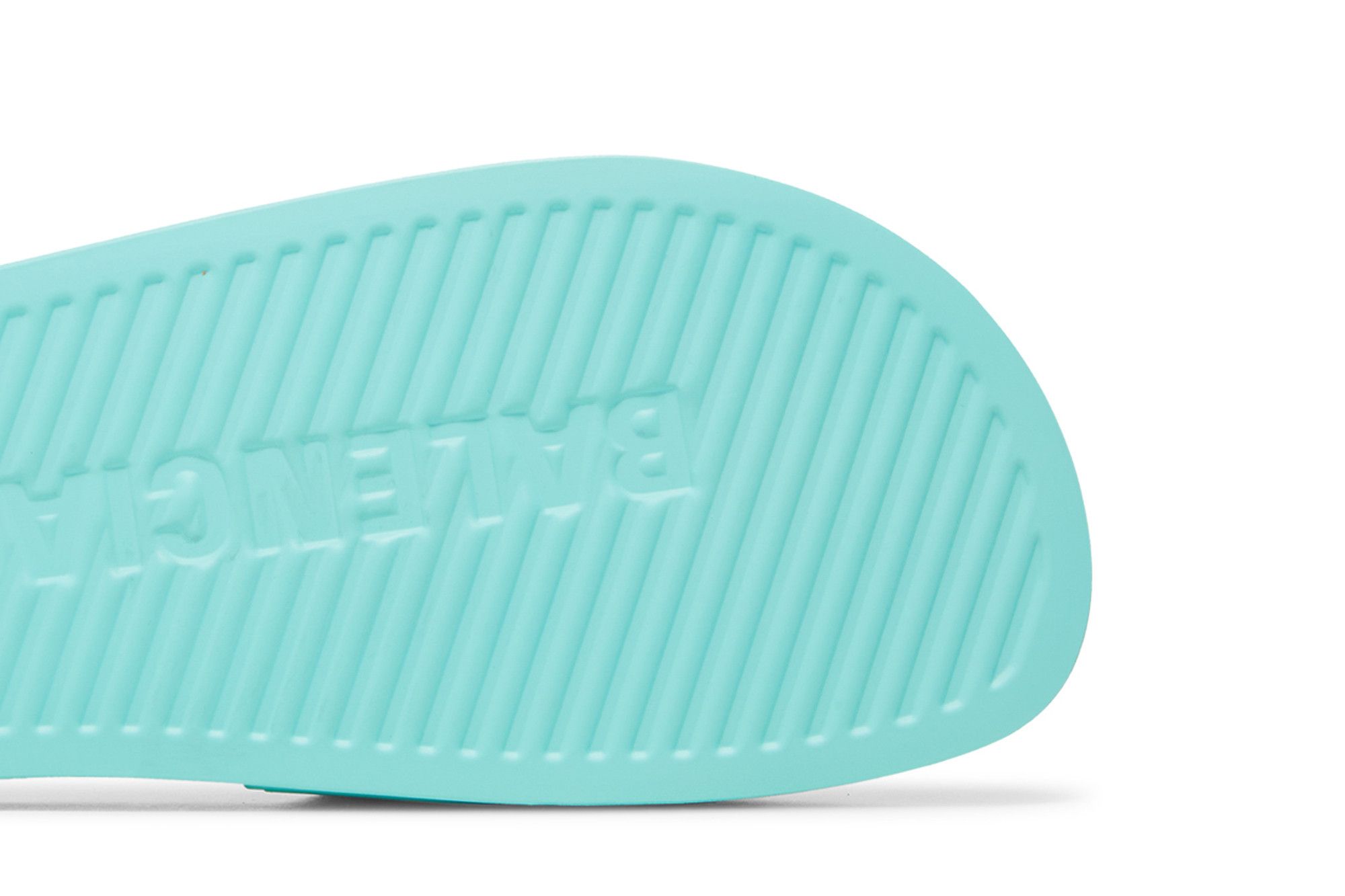 【BALENCIAGA】Full Slide Mint $375 Women's Balenciaga Logo Pool Slides Flat Sandals