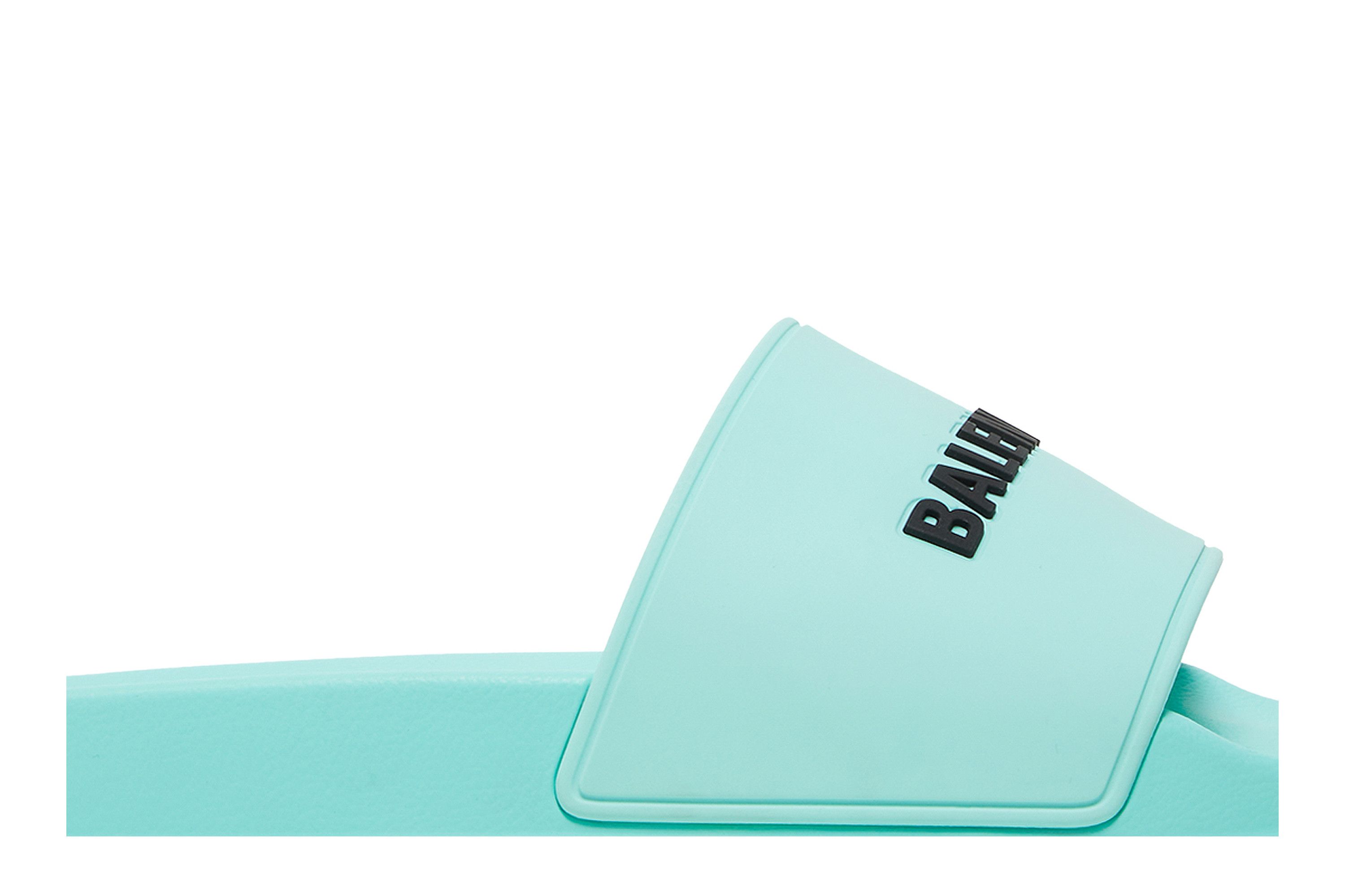 【BALENCIAGA】Full Slide Mint $375 Women's Balenciaga Logo Pool Slides Flat Sandals