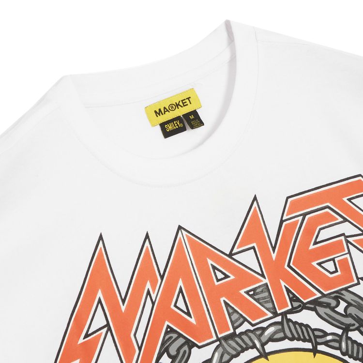 Market Smiley Iron T Shirt White