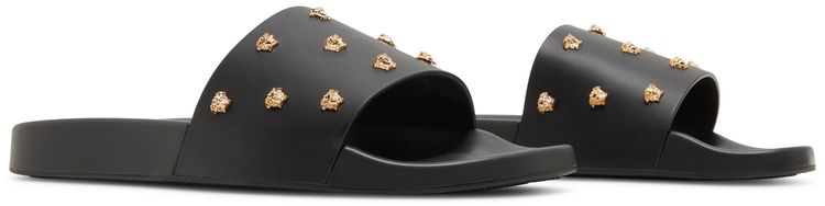 Versace Medusa Stud Leather Slide Black