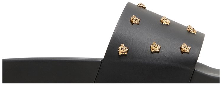 Versace Medusa Stud Leather Slide Black