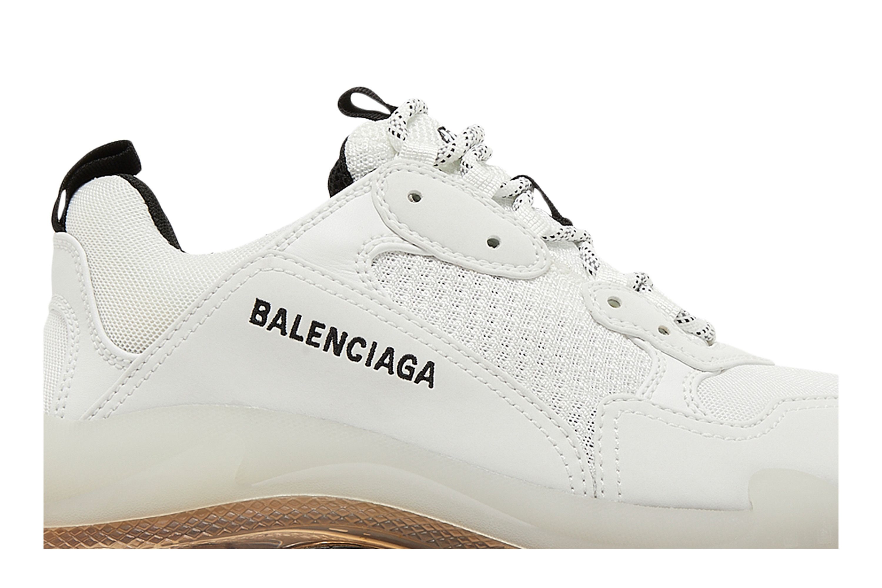 Balenciaga triple s white clear sole sales