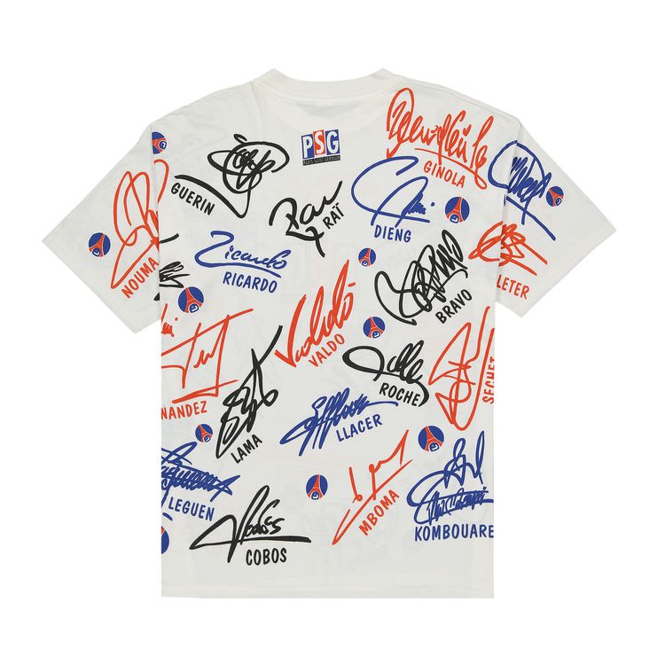 Vintage Paris Saint Germain All Over Signature T Shirt White