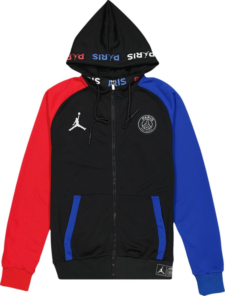 Pre-Owned Air Jordan x Paris Saint-Germain Fleece Full Zip Hoodie 'Black'