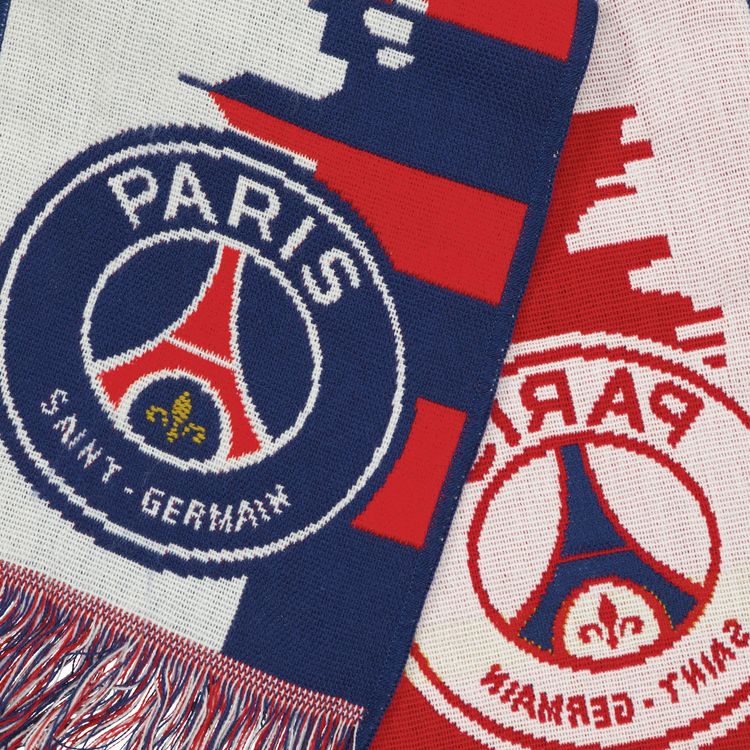 Vintage Paris Saint Germain Skyline Motif Scarf WhiteNavyRed