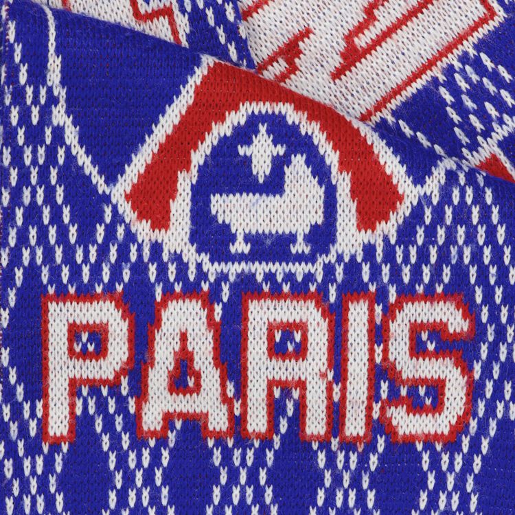 Vintage Paris Saint Germain Allez Paris Argyle Print Scarf BlueRed