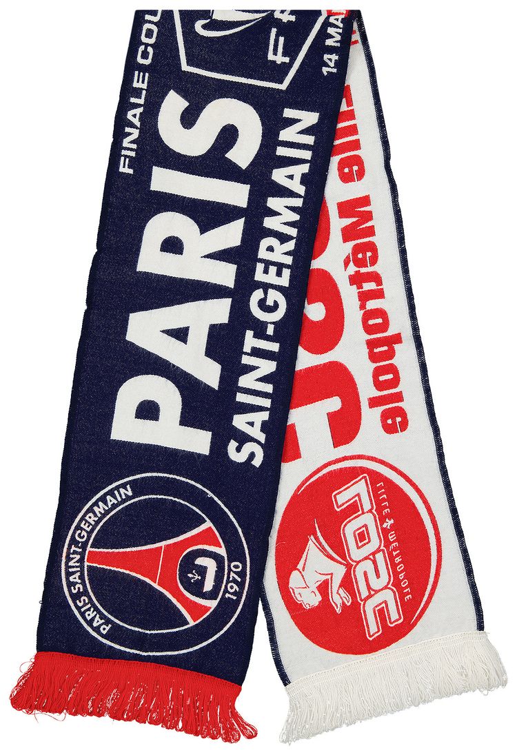 Vintage Paris Saint Germain LOSC Print Scarf Navy