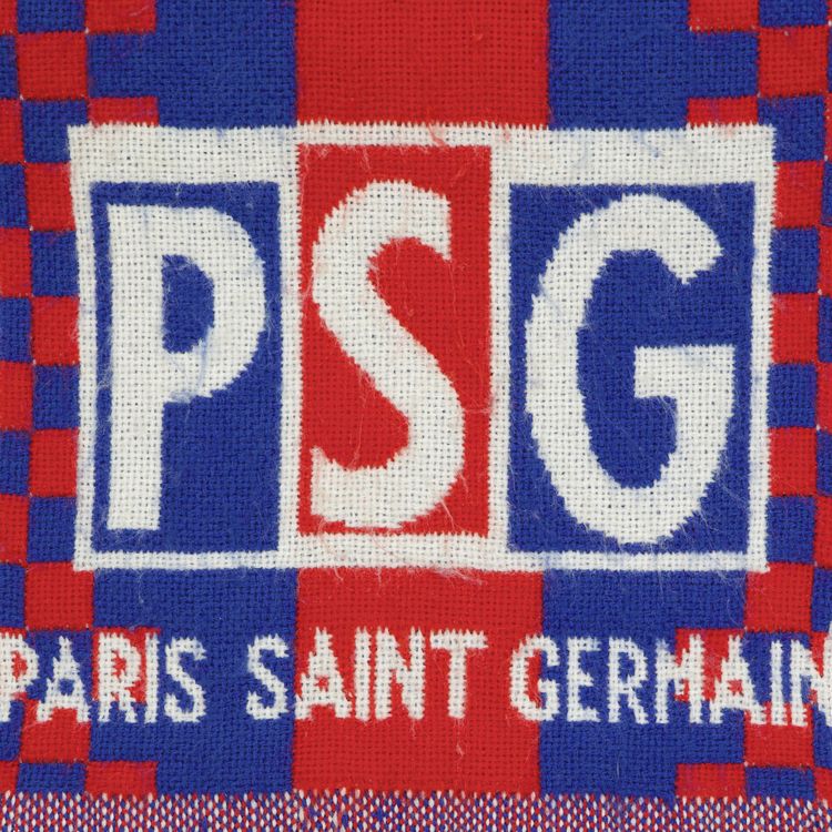 Vintage Paris Saint Germain PSG Checked Striped Scarf RedBlue