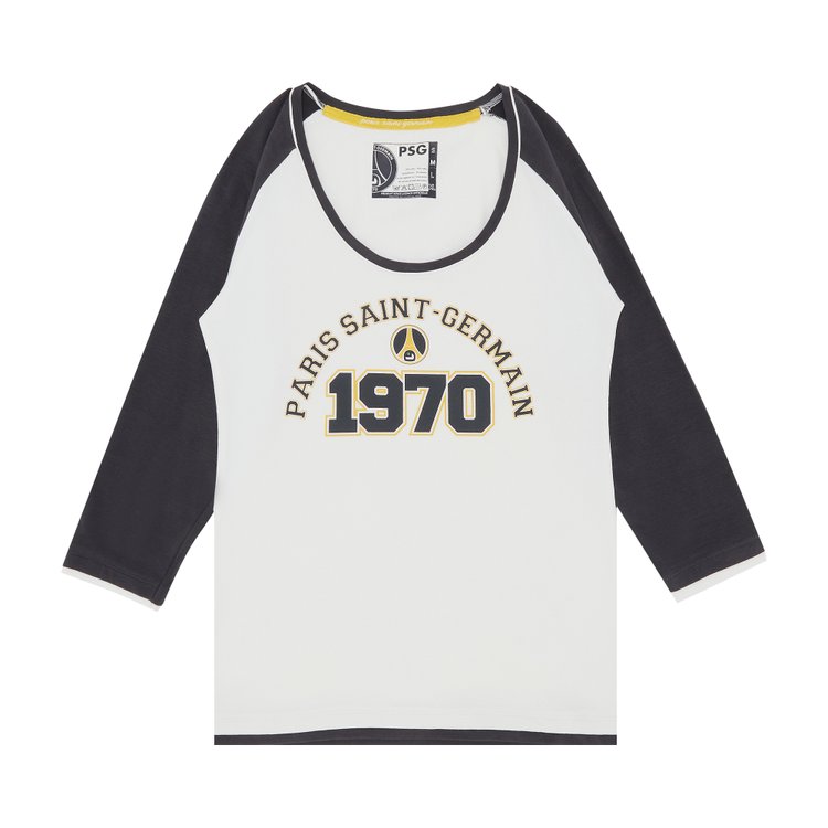 Vintage Paris Saint-Germain 1970 Logo 3/4 Sleeve T-Shirt 'White/Black'