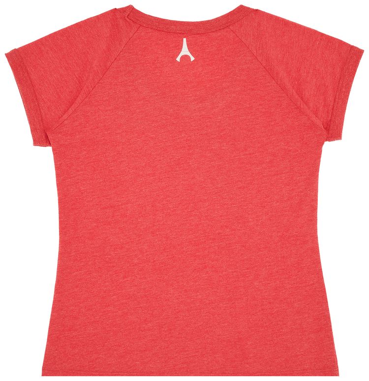 Vintage Paris Saint Germain Eiffel Tower Logo Print T Shirt Red