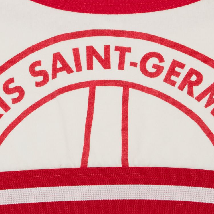 Vintage Paris Saint Germain Logo Print Sports Bra WhiteRed