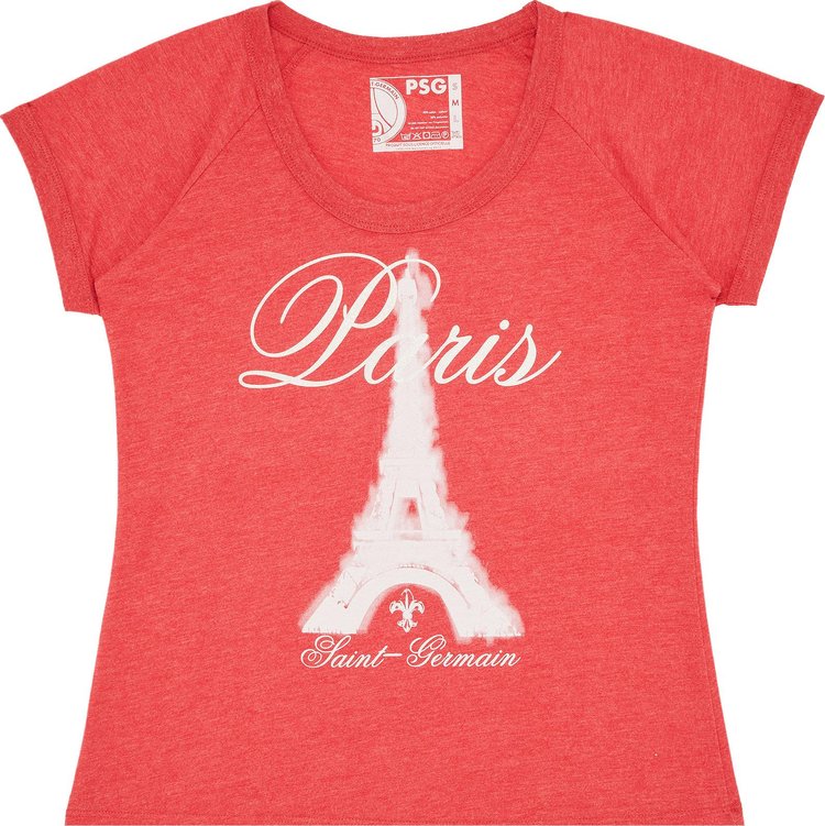 Vintage Paris Saint-Germain Eiffel Tower Logo Print T-Shirt 'Red'