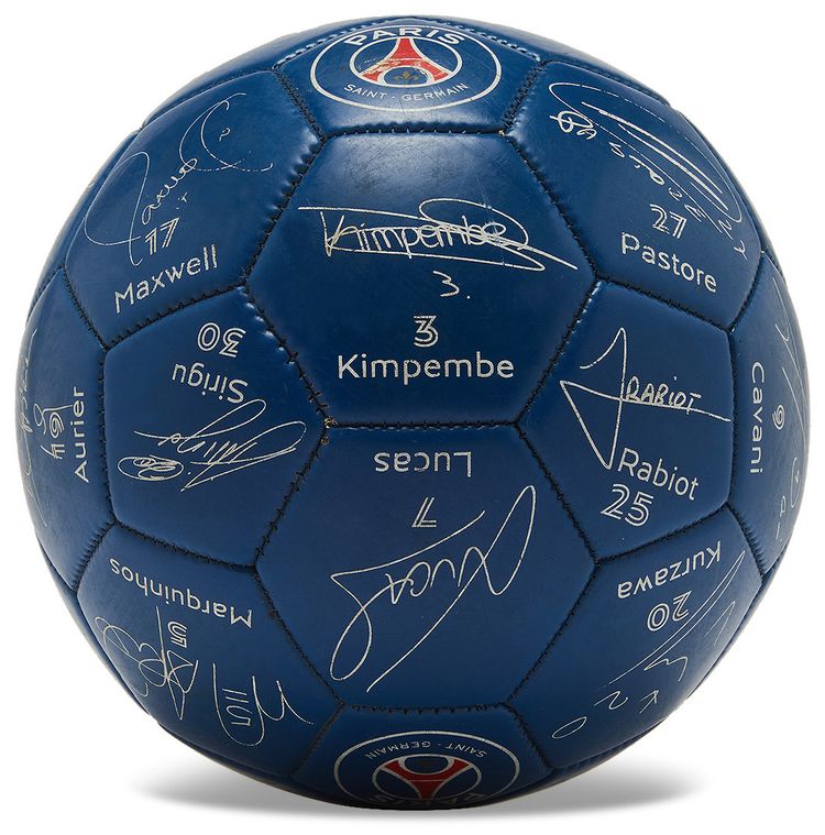 Vintage Paris Saint Germain Allover Signature Soccer Ball Blue
