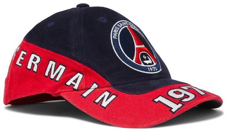 Vintage Paris Saint Germain 1970 Embroidered Logo Cap RedNavy