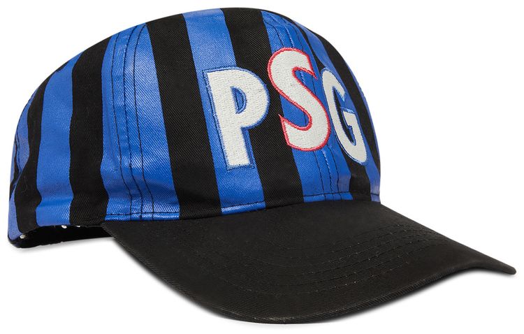 Vintage Paris Saint Germain Striped PSG Embroidered Cap BlackBlue