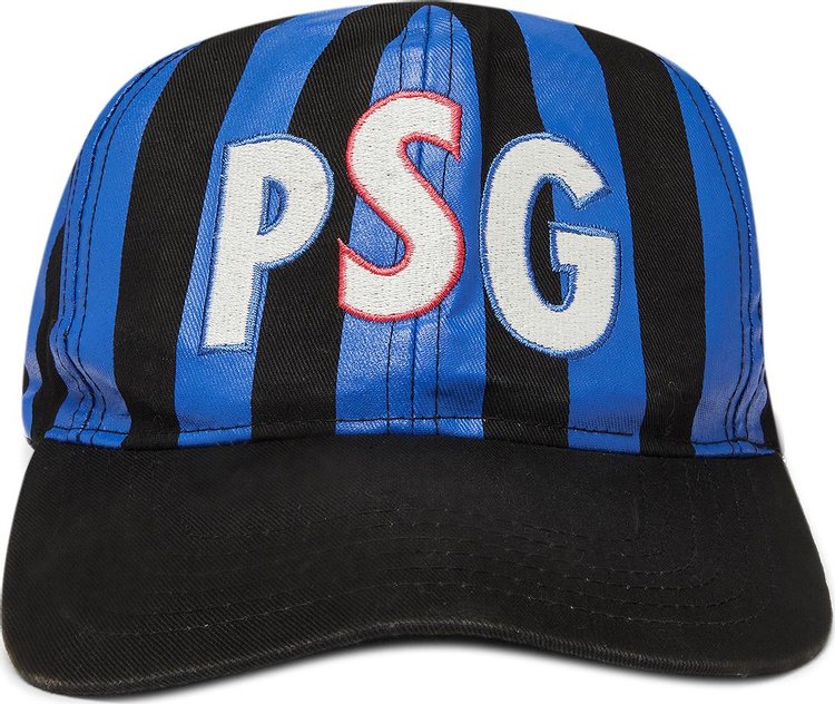Vintage Paris Saint-Germain Striped PSG Embroidered Cap 'Black/Blue'