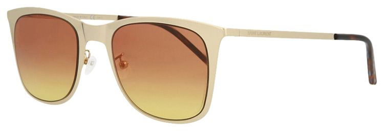 Saint Laurent Square Frame Metal Sunglasses Gold