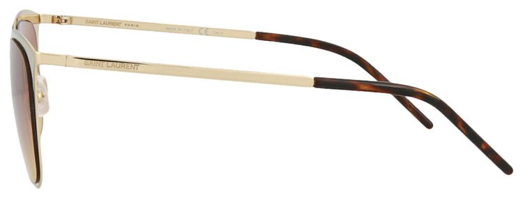 Saint Laurent Square Frame Metal Sunglasses Gold