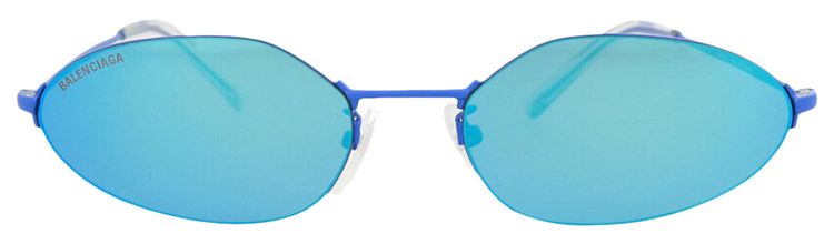 Balenciaga Round Frame Metal Sunglasses Blue