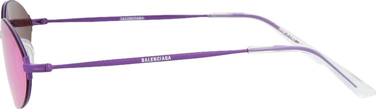 Balenciaga Round Frame Metal Sunglasses Violet