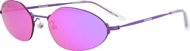 Balenciaga Round Frame Metal Sunglasses Violet