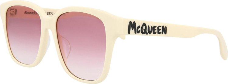 Alexander McQueen Square Frame Acetate Sunglasses White