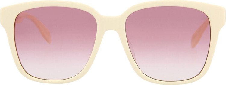 Alexander McQueen Square Frame Acetate Sunglasses 'White'