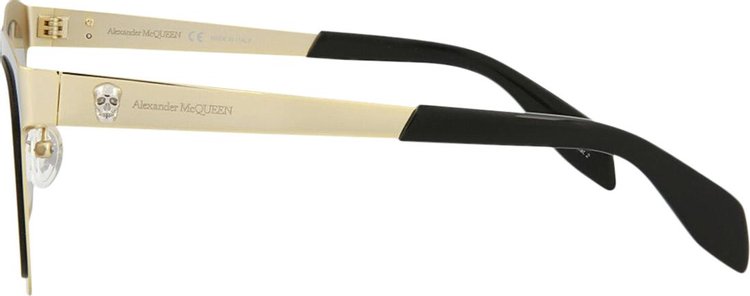 Alexander McQueen Square Frame Metal Sunglasses Gold