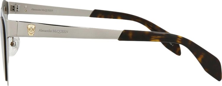 Alexander McQueen Square Frame Metal Sunglasses Silver