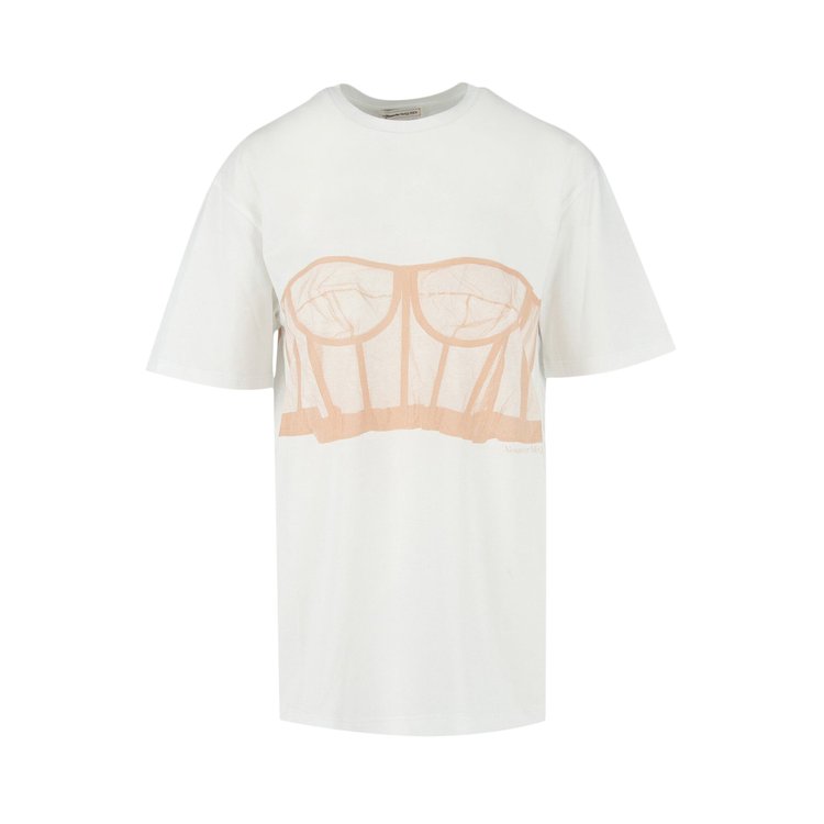 Alexander McQueen Bustier Print T-Shirt 'White'