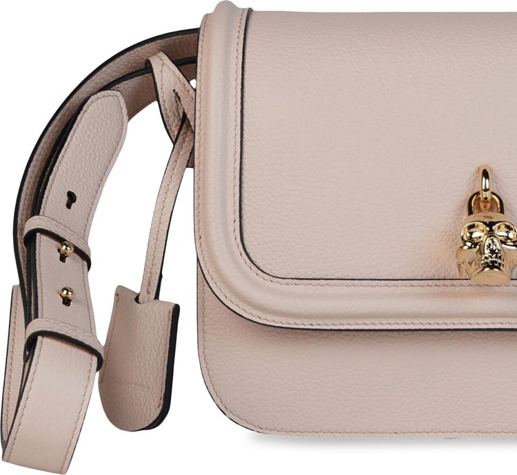 Alexander McQueen Skull Padlock Shoulder Bag Beige