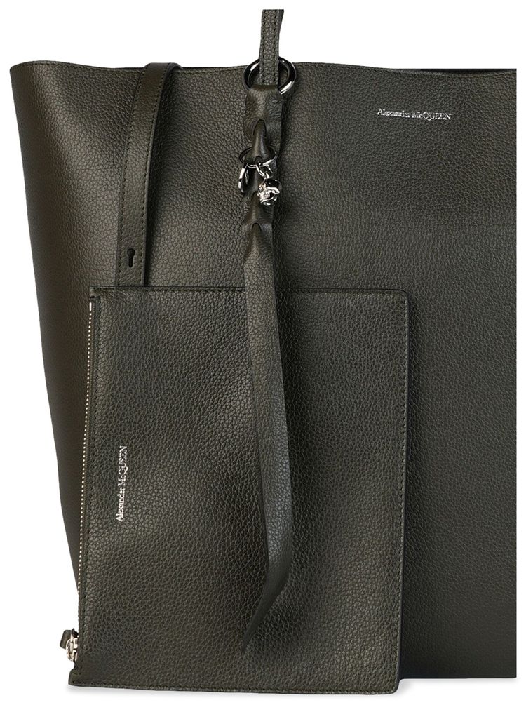 Alexander McQueen Skull Leather Tote Green