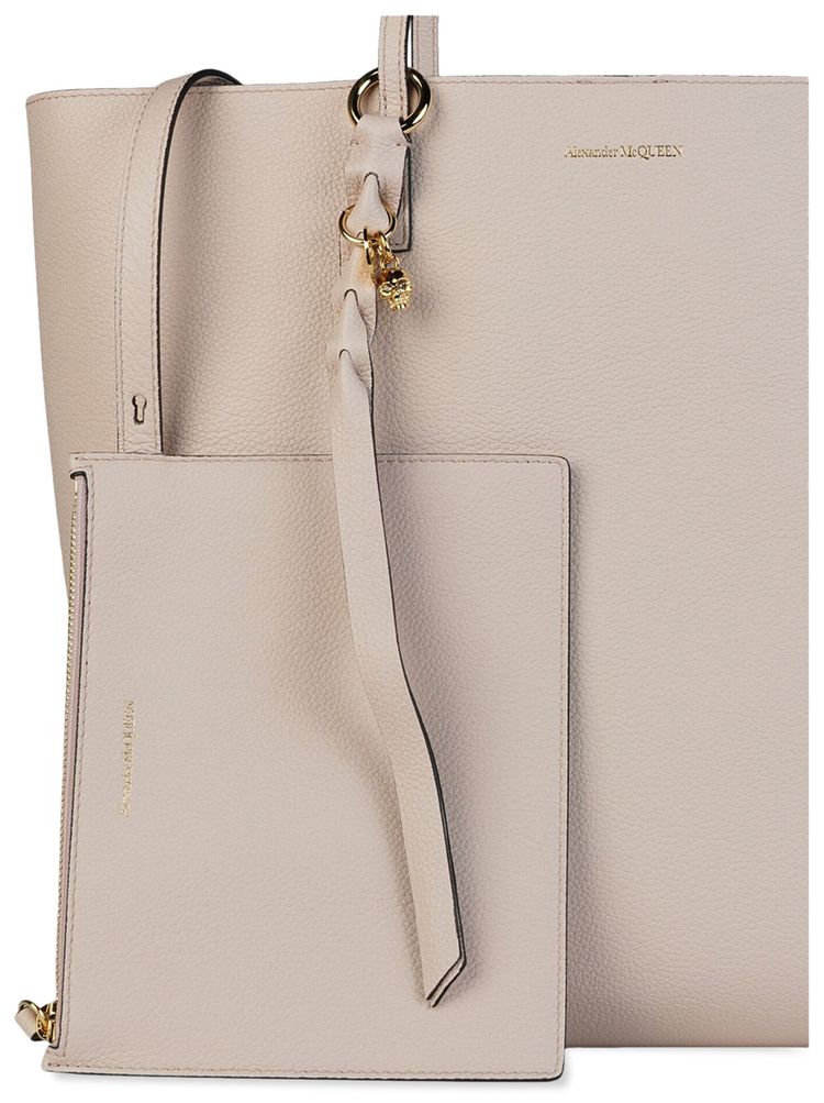 Alexander McQueen Skull Leather Tote Beige