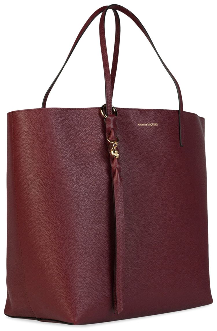 Alexander McQueen Skull Leather Tote Red