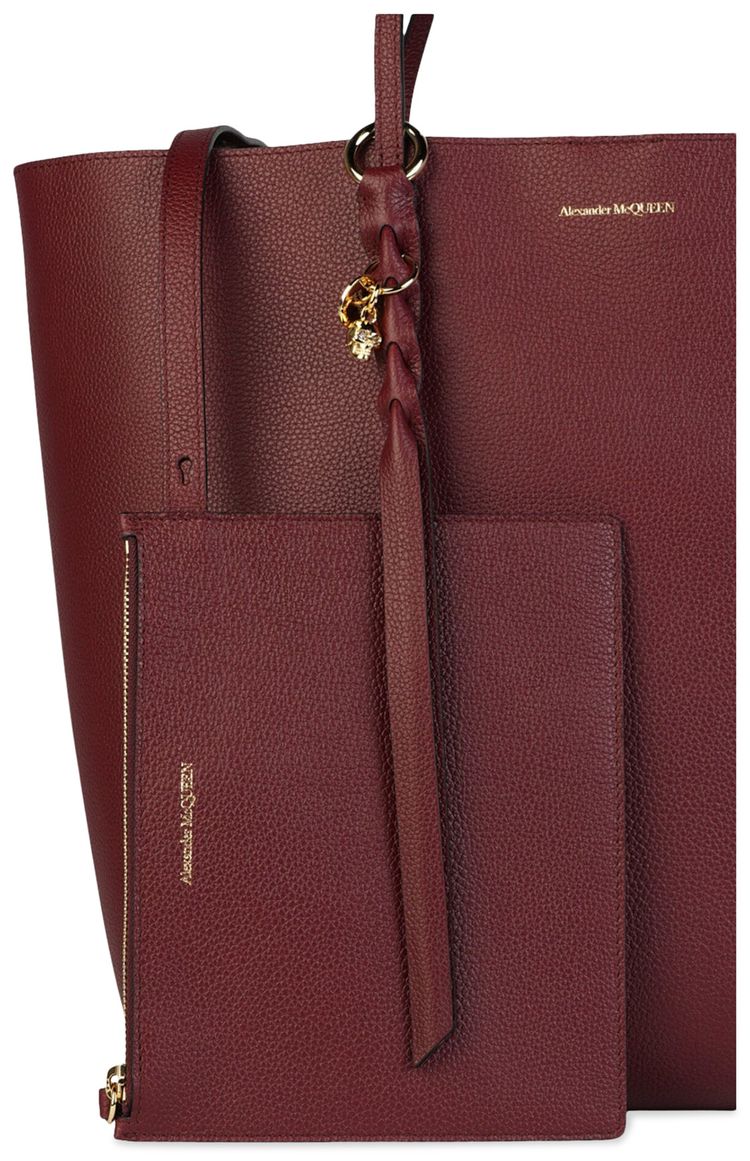 Alexander McQueen Skull Leather Tote Red