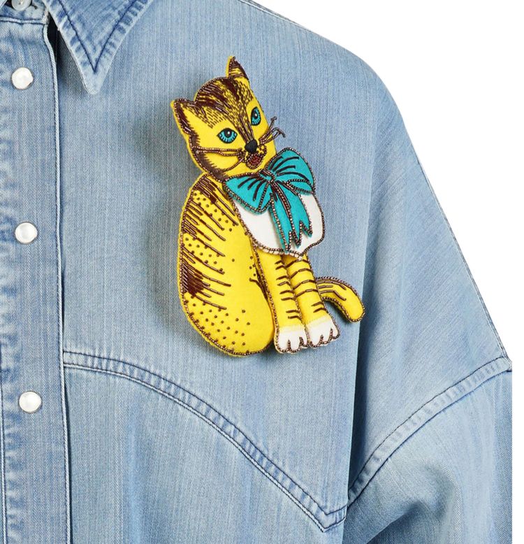 Gucci Kitten Denim Dress Blue