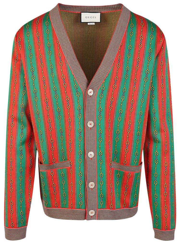 Gucci V Neck Cardigan Red