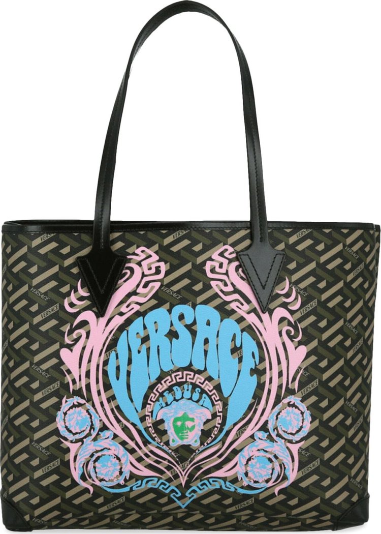Medusa Small Raffia Tote Bag in Brown - Versace