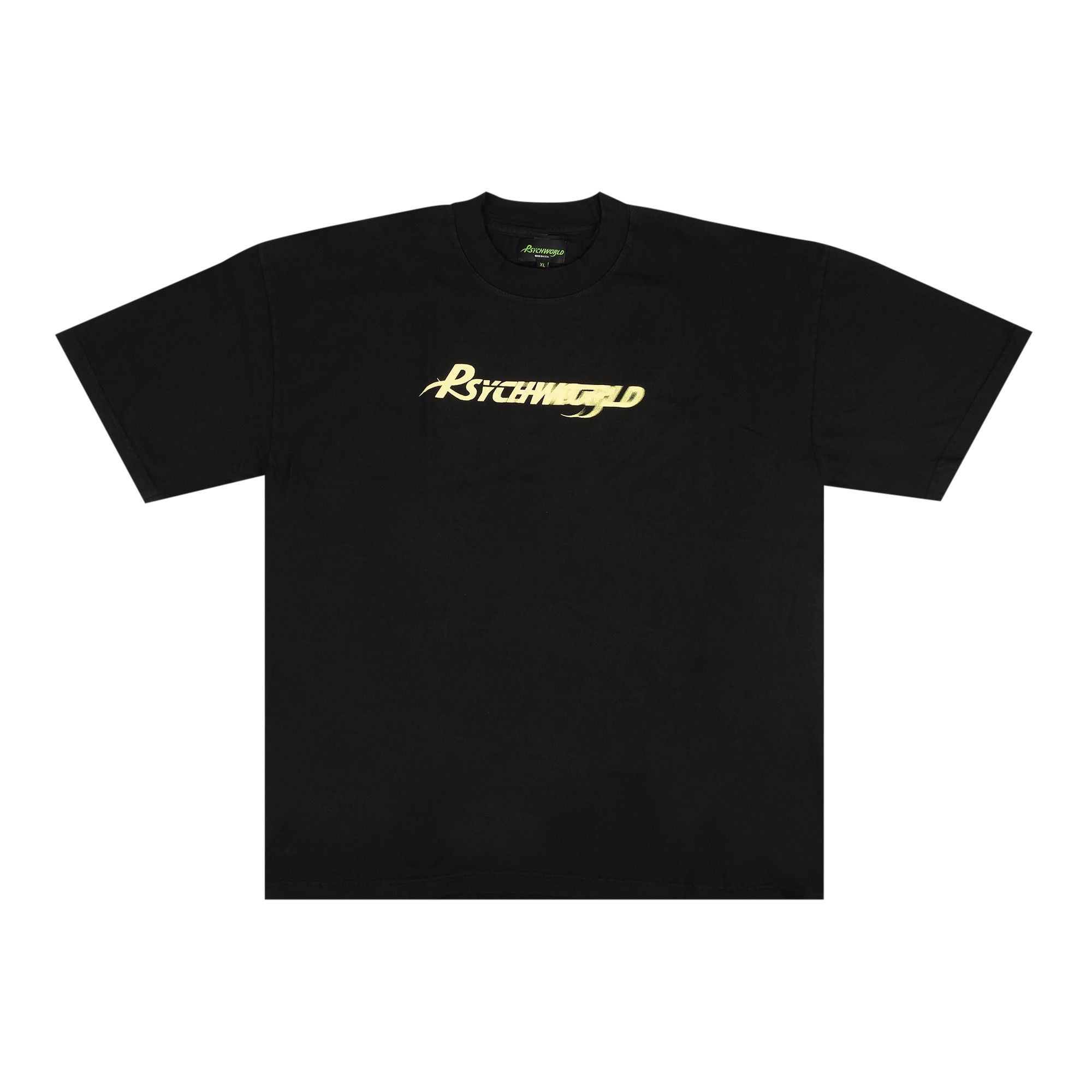 Buy Psychworld Speed Logo T-Shirt 'Black/Yellow' - 1482