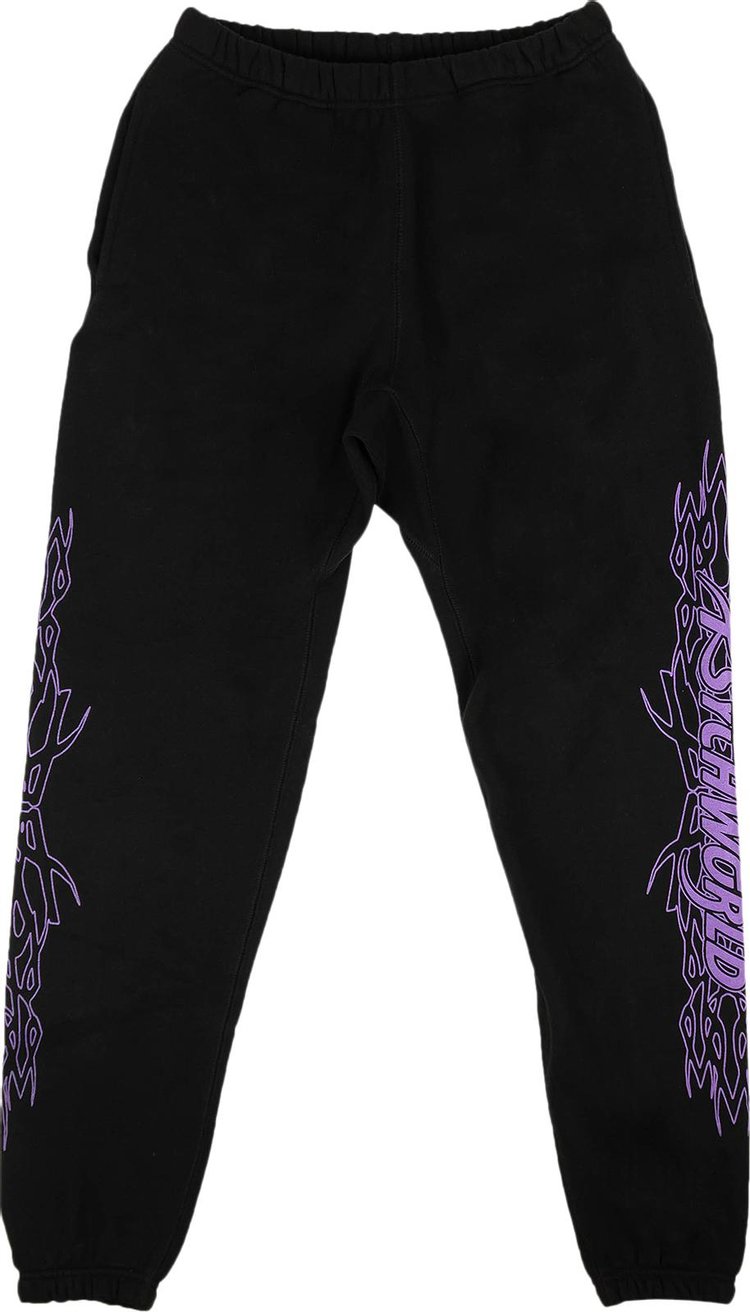 Psychworld Side Flame Sweatpants 'Black/Purple'