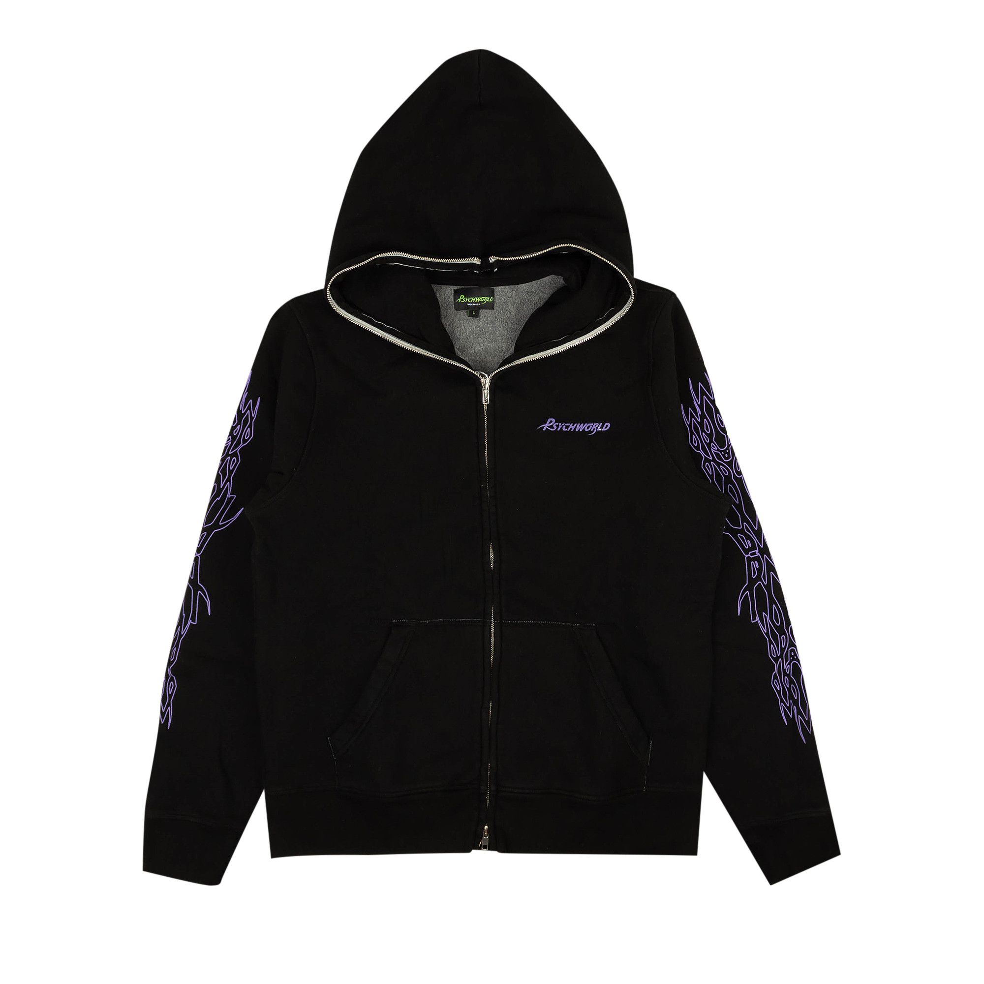 Buy Psychworld All The Way Zip Up Sweatshirt Black Purple 1482