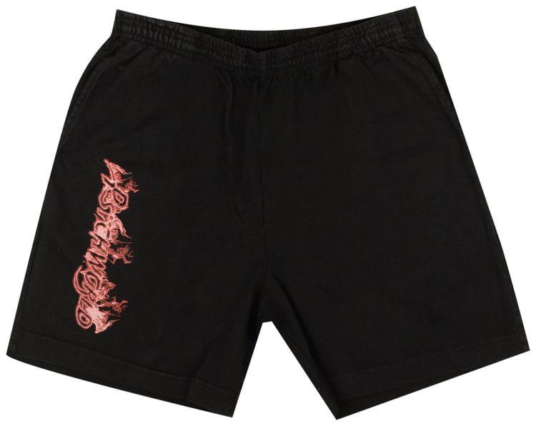 Psychworld Flame Logo Shorts BlackRed