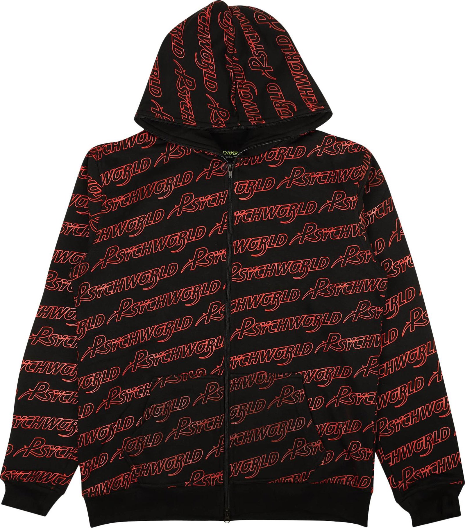 Buy Psychworld Allover Logo Zip Up Hoodie 'Red' - 1482 100000106ALZUH ...