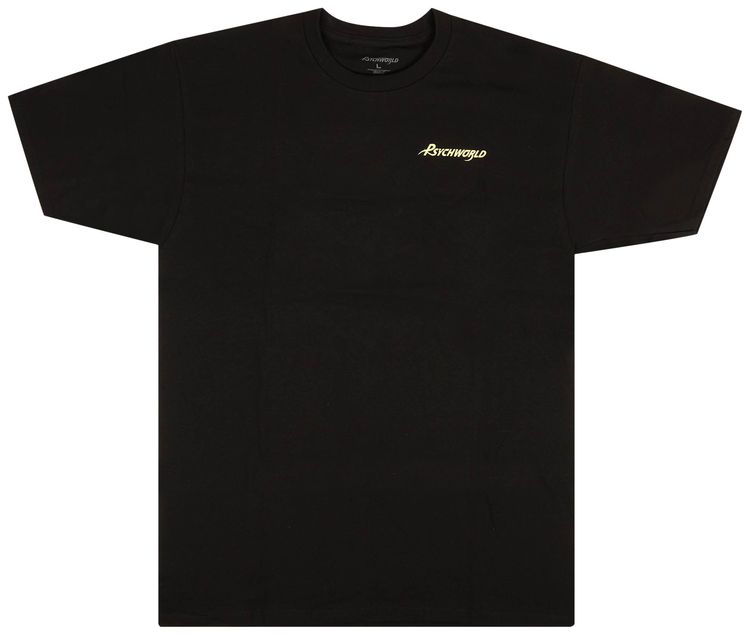 Psychworld Mini Logo T Shirt BlackYellow