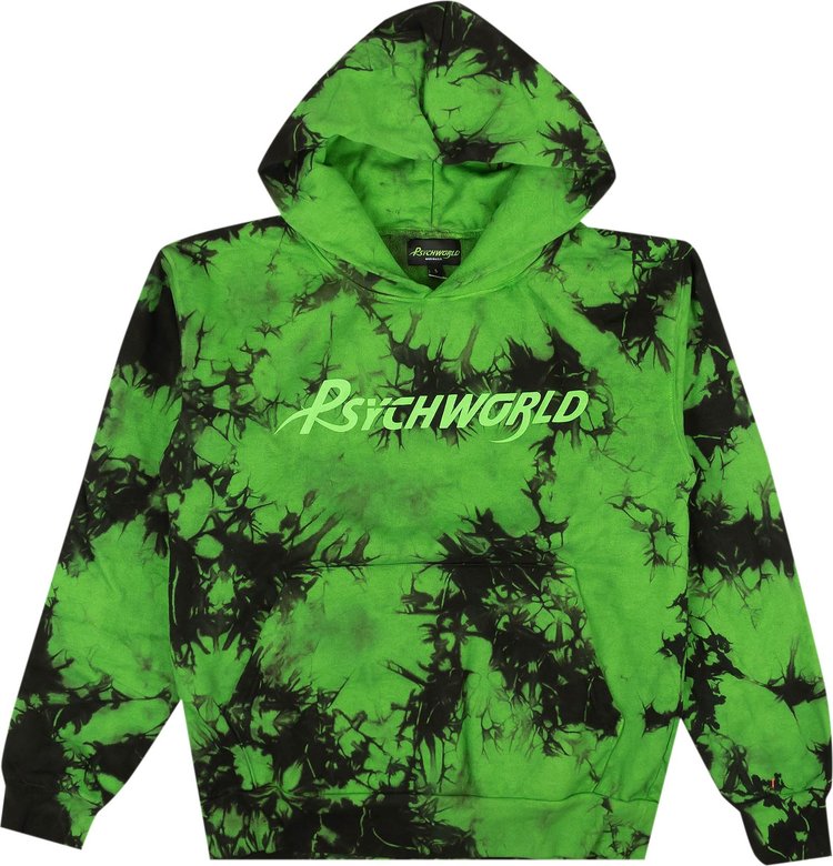 Psychworld Tie Dye Logo Hoodie 'Green'
