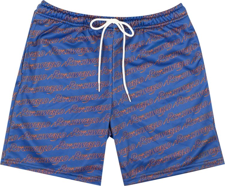 Psychworld Repeated Logo Shorts Royal BlueOrange