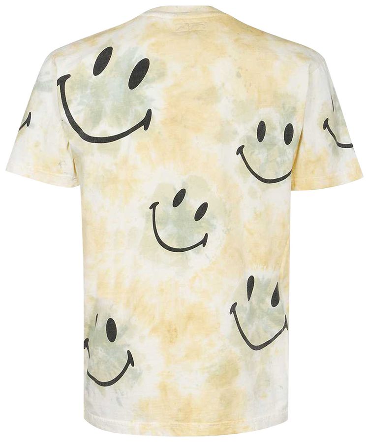 Market Smiley Shibori Dye T Shirt Cream