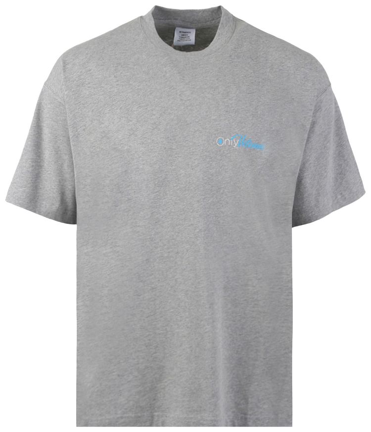 Vetements Only Vetements T Shirt Grey Melange